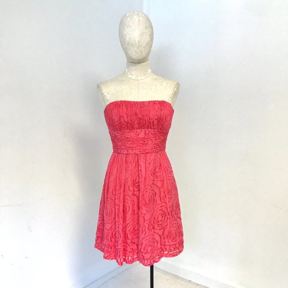 BCBGMaxAzria 6 Rose Strapless Mini Dress Pink - Picture 3 of 11